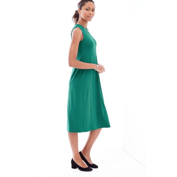 J. Jill Wearever Teal A-line Seam Detail Dress NWOT - Picture 2 of 5